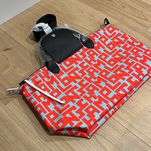 New Longchamp Le Pliage LGP Logo Medium Nylon Satchel Crossbody Tote